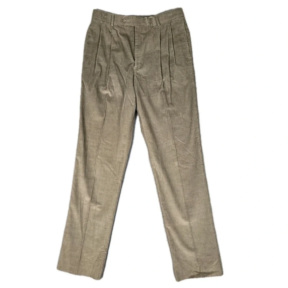 Jos. A. Bank Pants Mens 34 Unhemmed Corduroy‎ Windsor Executive Pleated NWT